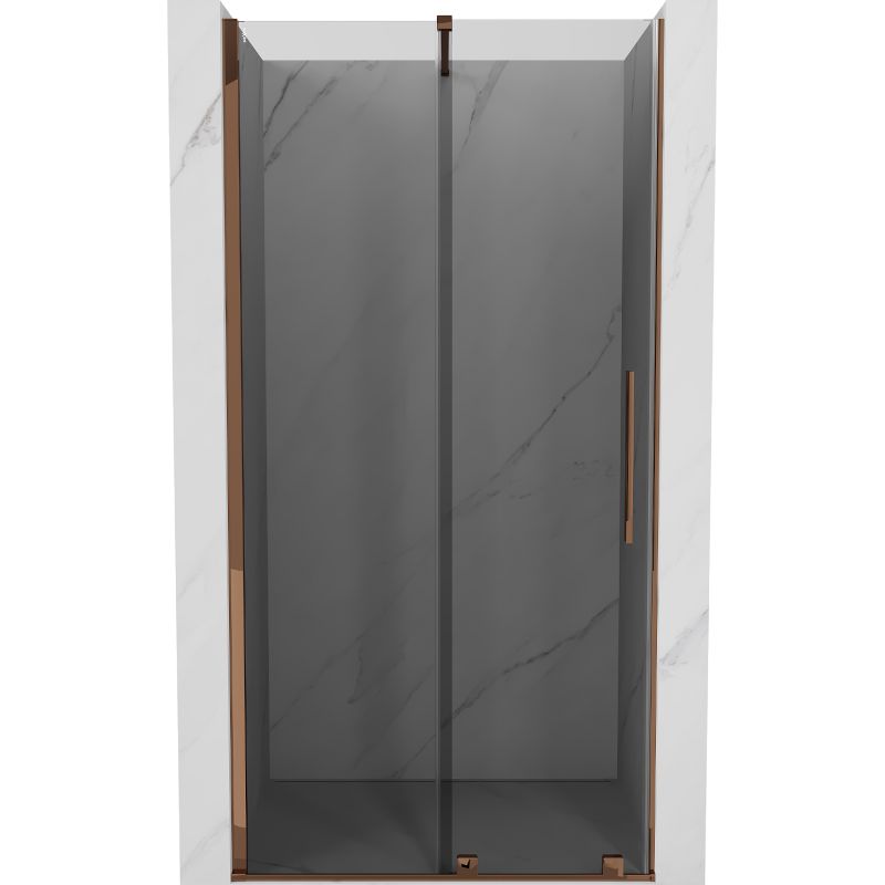 Drzwi prysznicowe przesuwne Mexen Velar grafit i różowe złoto 100x200 cm 1 szt.