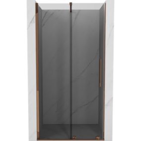 Drzwi prysznicowe przesuwne Mexen Velar grafit i różowe złoto 100x200 cm 1 szt.