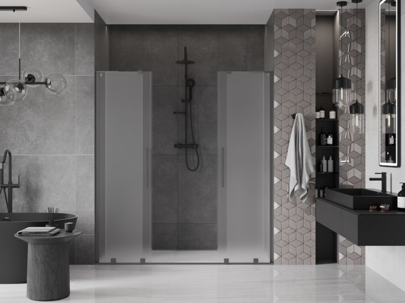 Drzwi prysznicowe przesuwne Mexen Velar gun metal 170x200 cm 1 szt.
