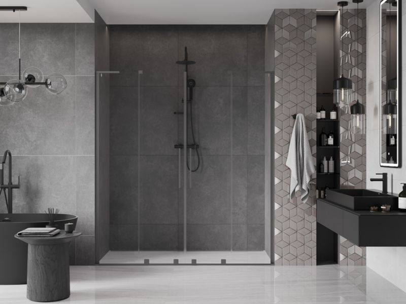 Drzwi prysznicowe przesuwne Mexen Velar gun metal 180x200 cm 1 szt.