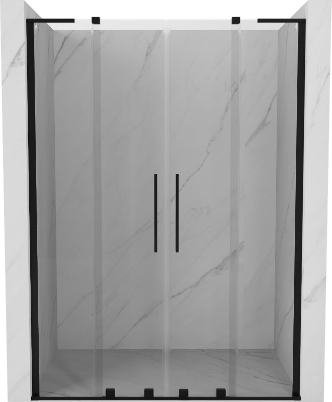 Drzwi prysznicowe przesuwne Mexen Velar L czarne 140x200cm 1 szt.