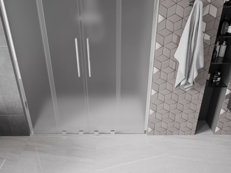Drzwi prysznicowe przesuwne Mexen Velar L szron 160x200 cm 1 szt.