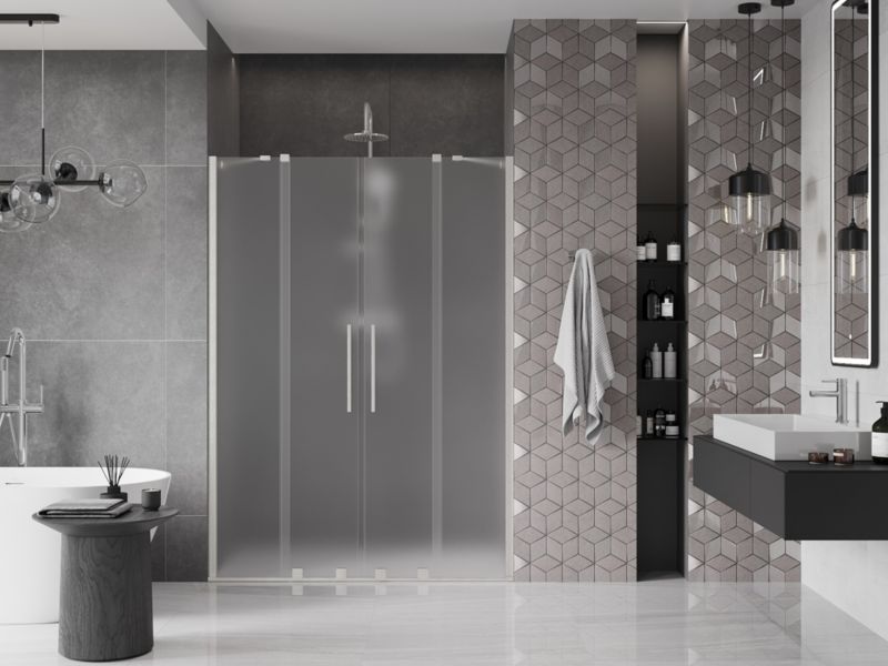 Drzwi prysznicowe przesuwne Mexen Velar szron 150x200 cm 1 szt.