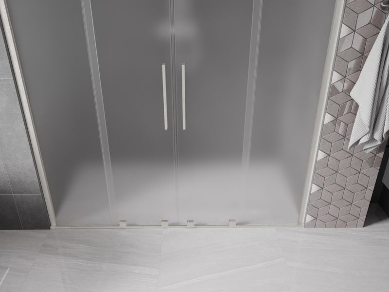 Drzwi prysznicowe przesuwne Mexen Velar szron nikiel 200x200 cm 1 szt.