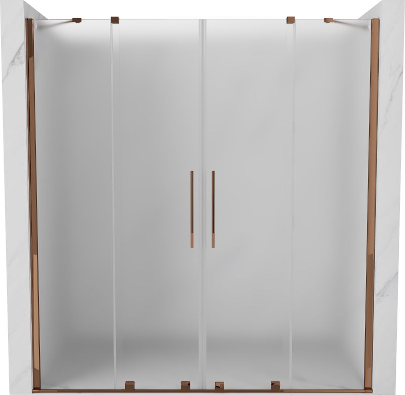 Drzwi prysznicowe przesuwne Mexen Velar szron różowe złoto 170x200 cm 1 szt.