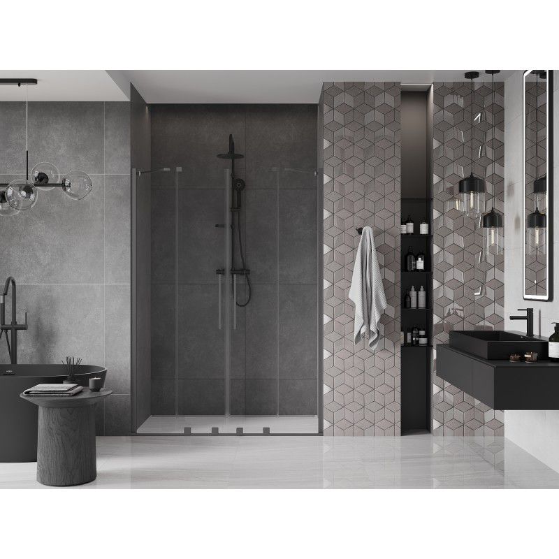 Drzwi prysznicowe przesuwne Mexen Velar transparent gun metal 160x200 cm 1 szt.