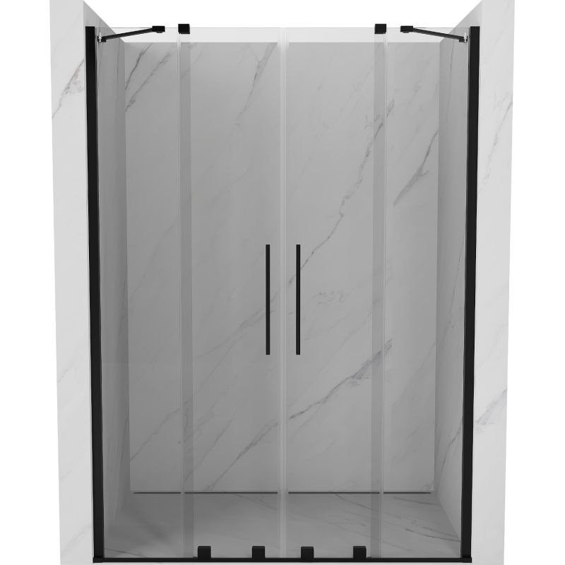 Drzwi prysznicowe przesuwne Mexen Velar transparentne czarne 150x200 cm 1 szt.