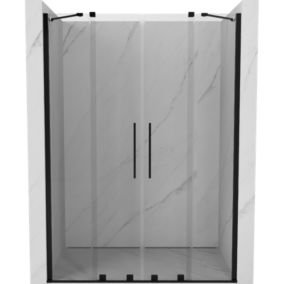 Drzwi prysznicowe przesuwne Mexen Velar transparentne czarne 150x200 cm 1 szt.