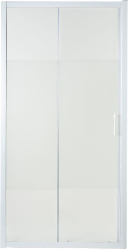 Drzwi prysznicowe przesuwne Onega 120 cm biały/wzór