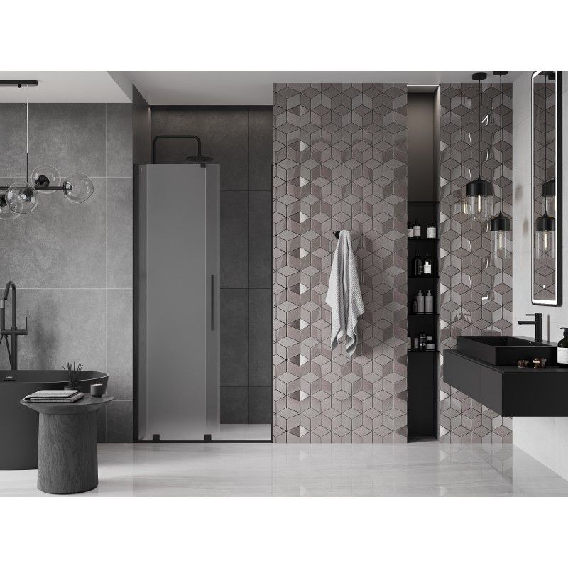 Drzwi prysznicowe rozsuwane Mexen Velar czarne 120x200 cm 1 szt.