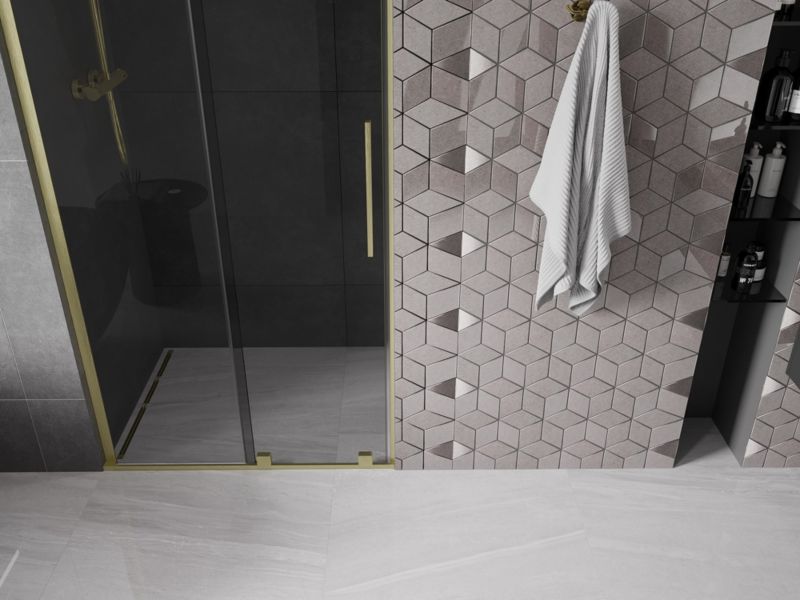 Drzwi prysznicowe rozsuwane Mexen Velar grafit 90 cm 1 szt.