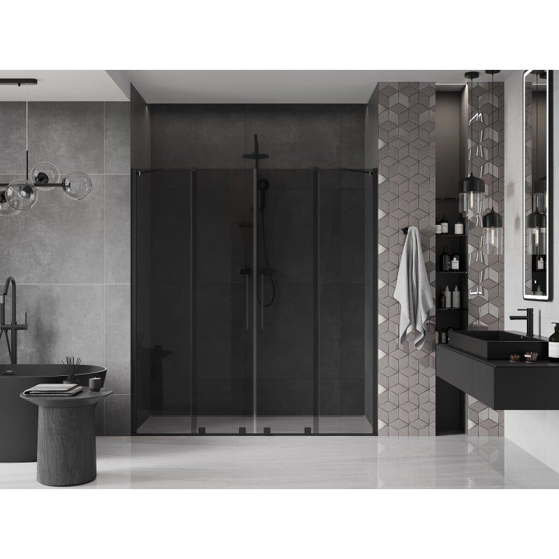 Drzwi prysznicowe rozsuwane Mexen Velar grafit-czarne 180x200cm 1 szt.
