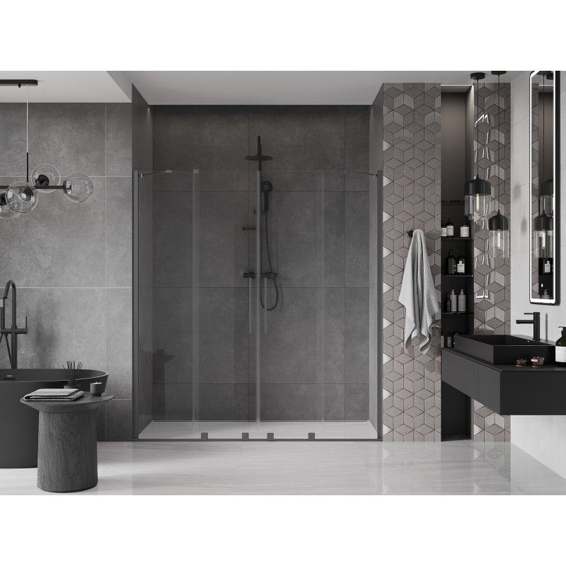 Drzwi prysznicowe rozsuwane Mexen Velar gun metal 170x200 cm 1 szt.