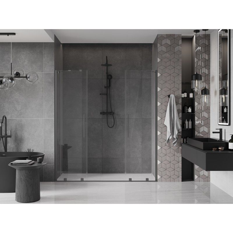 Drzwi prysznicowe rozsuwane Mexen Velar gun metal 170x200 cm 1 szt.