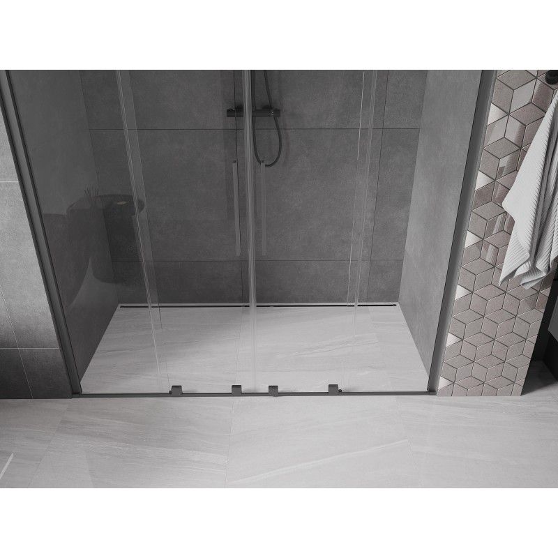 Drzwi prysznicowe rozsuwane Mexen Velar gun metal 170x200 cm 1 szt.