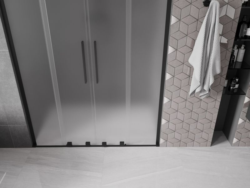 Drzwi prysznicowe rozsuwane Mexen Velar L czarne 140 cm 1 szt.