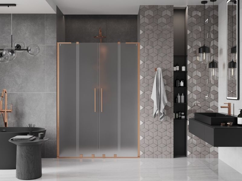 Drzwi prysznicowe rozsuwane Mexen Velar L szron 160x200 1 szt.