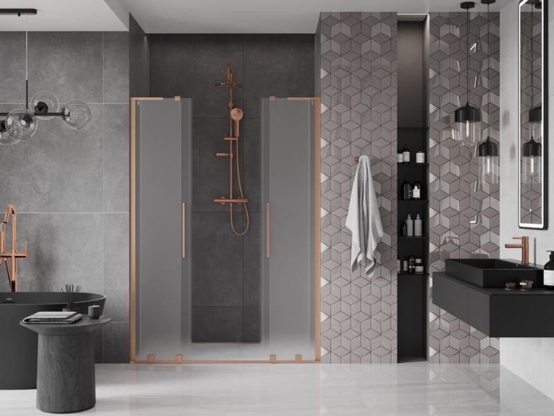 Drzwi prysznicowe rozsuwane Mexen Velar L szron 160x200 1 szt.