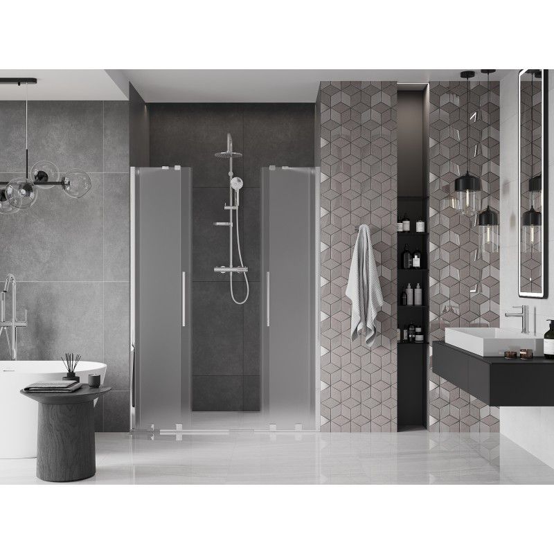 Drzwi prysznicowe rozsuwane Mexen Velar szron 160x200 cm 1 szt.