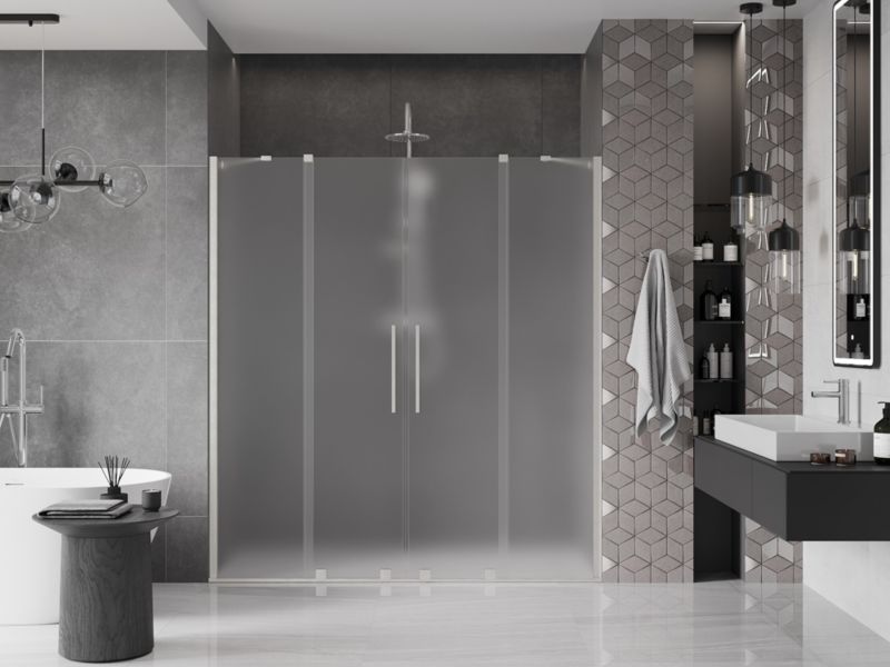 Drzwi prysznicowe rozsuwane Mexen Velar szron 180x200 cm 1 szt.