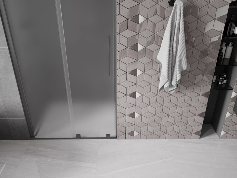 Drzwi prysznicowe rozsuwane Mexen Velar szron 90x200 cm 1 szt.