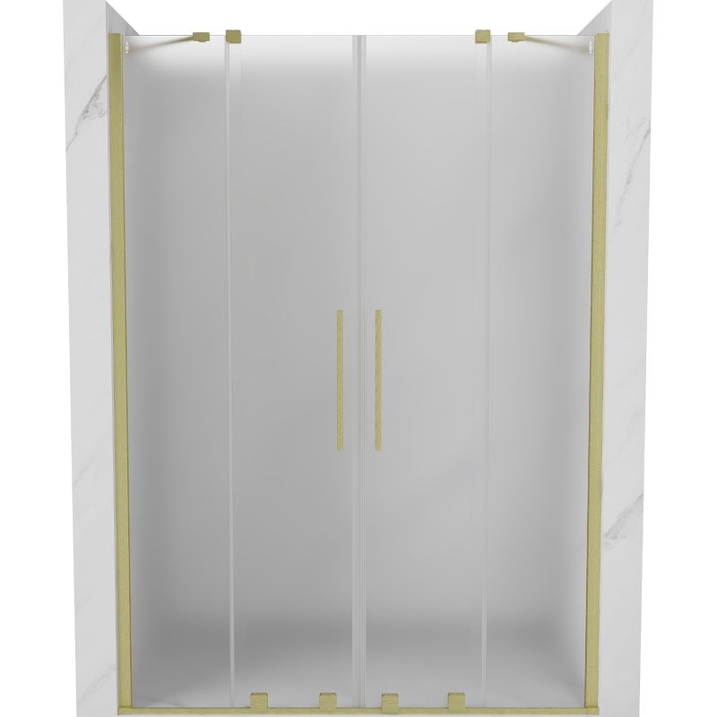 Drzwi prysznicowe rozsuwane Mexen Velar szron złoty 150x200 cm 1 szt.