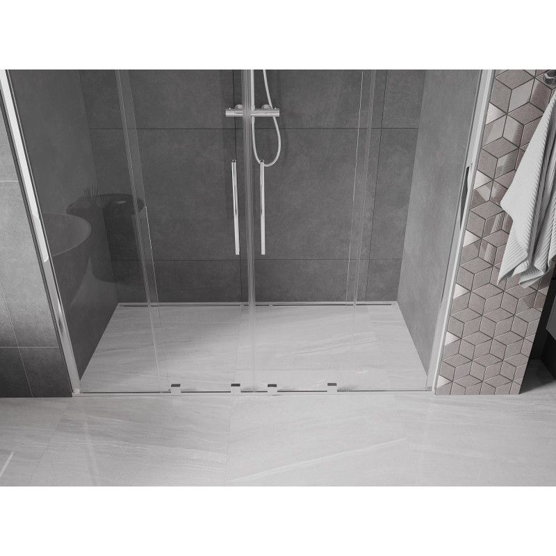 Drzwi prysznicowe rozsuwane Mexen Velar transparent chrom 180x200 cm 1 szt.
