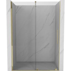 Drzwi prysznicowe rozsuwane Mexen Velar złoty transparent 140x200 cm 1 szt.