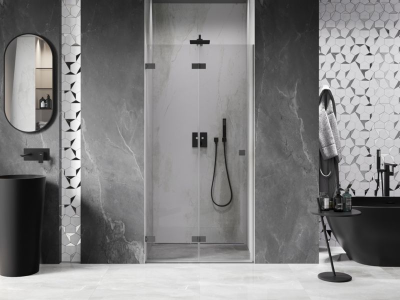Drzwi prysznicowe składane Mexen Lunar-F gun metal 95 cm 1 szt.