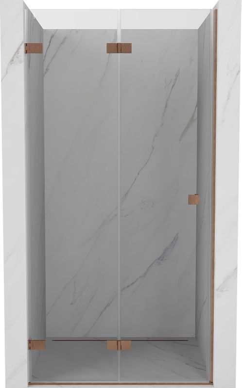 Drzwi prysznicowe składane Mexen Lunar-F transparent miedź szczotkowana 80 cm 1 szt.