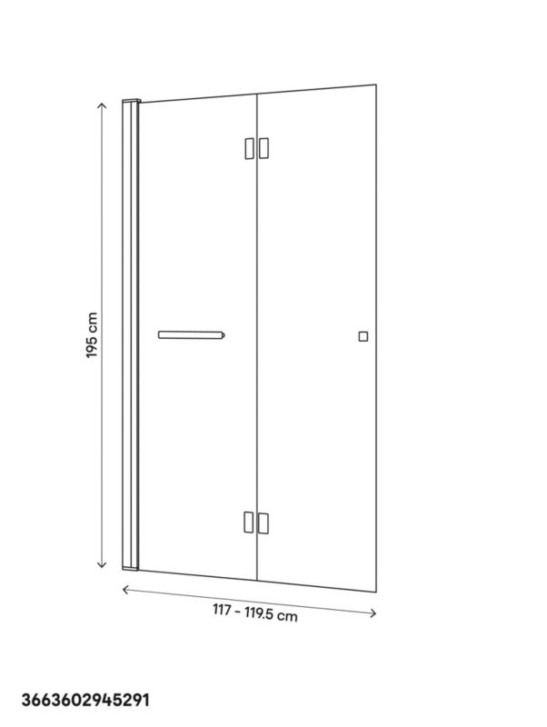 Drzwi prysznicowe składane GoodHome Beloya 120 cm chrom/transparentne