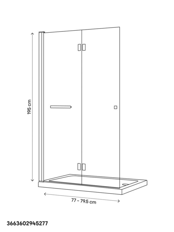 Drzwi prysznicowe składane GoodHome Beloya 80 cm chrom/transparentne