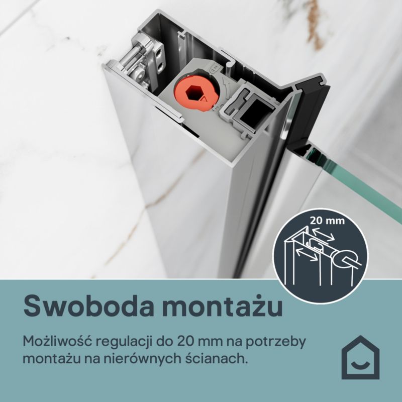 Drzwi prysznicowe składane GoodHome Maza 100 cm chrom/transparentne