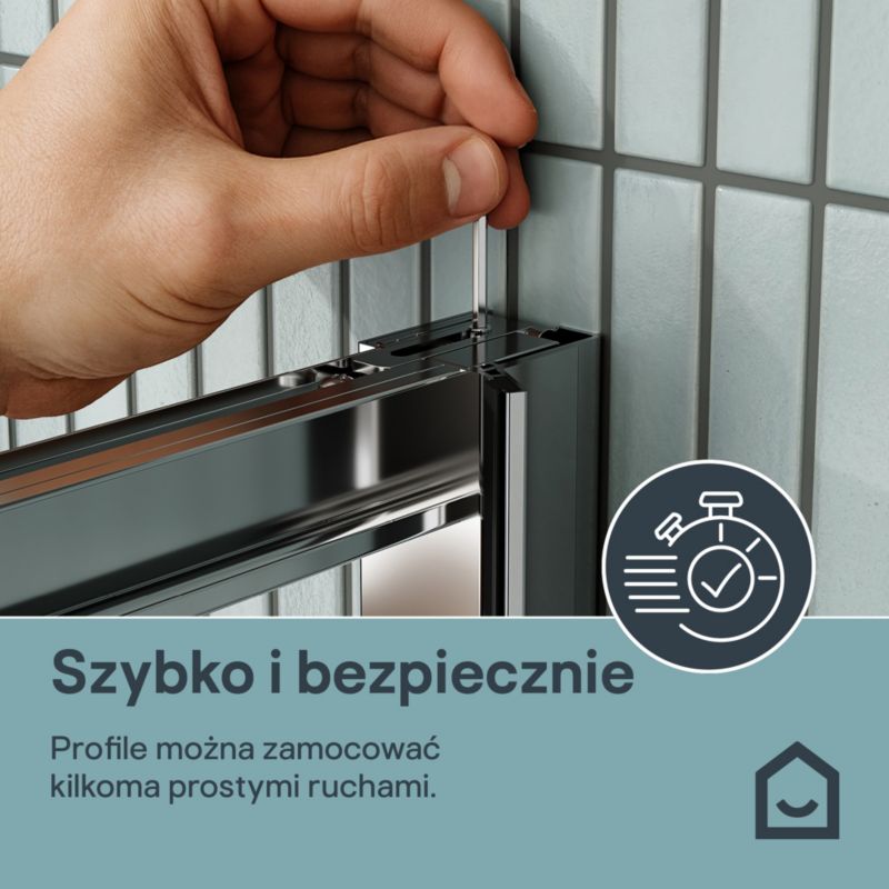Drzwi prysznicowe składane GoodHome Maza 100 cm chrom/transparentne