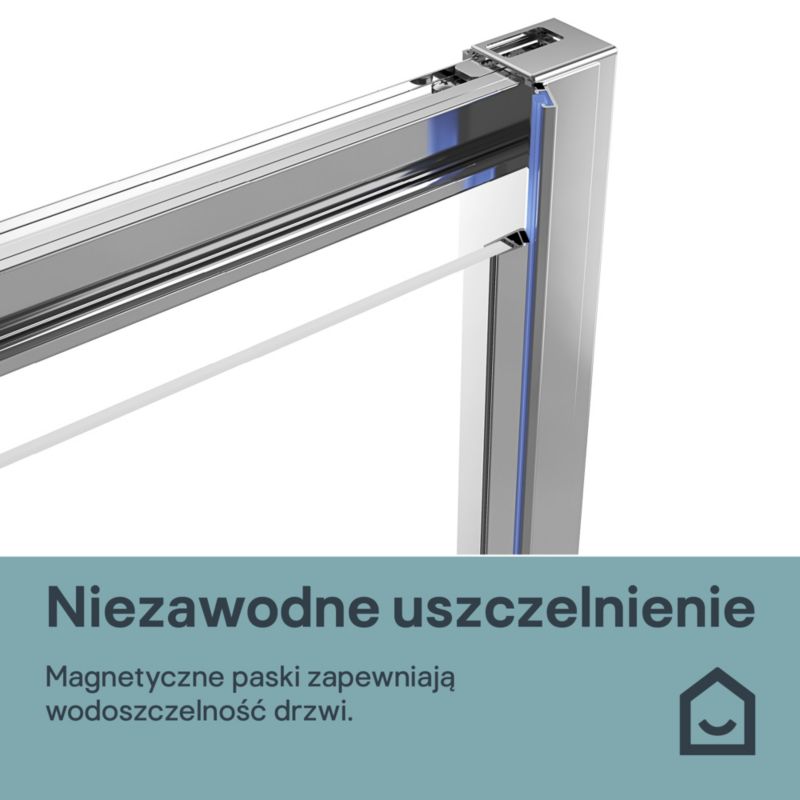 Drzwi prysznicowe składane GoodHome Maza 100 cm chrom/transparentne
