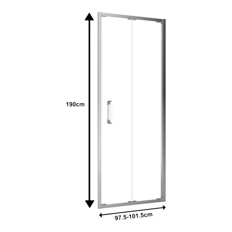 Drzwi prysznicowe składane GoodHome Maza 100 cm chrom/transparentne