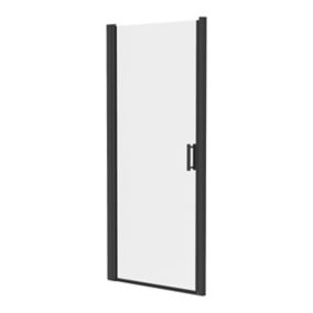Drzwi prysznicowe uchylne GoodHome Beloya 90 cm czarne / transparentne