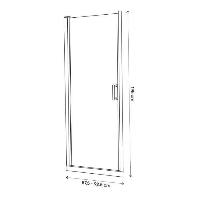 Drzwi prysznicowe uchylne GoodHome Beloya 90 cm czarne / transparentne