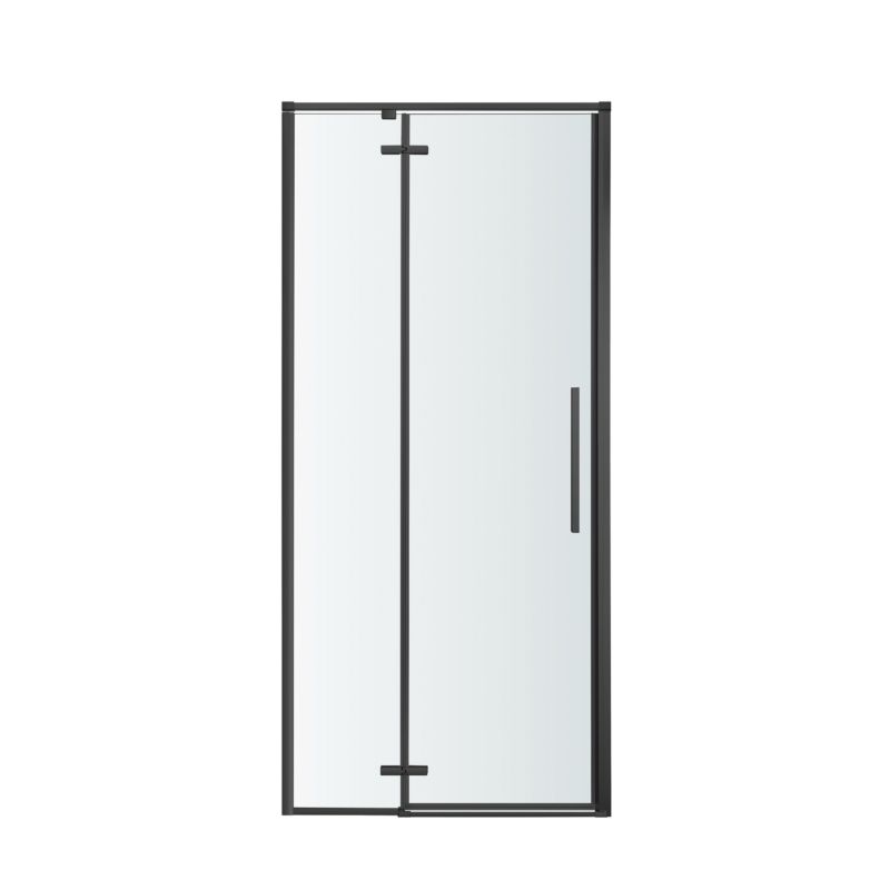 Drzwi prysznicowe uchylne GoodHome Ezili 90 cm czarne/transparentne