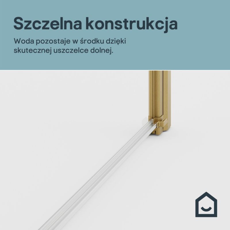 Drzwi prysznicowe uchylne Ledava 80 cm złoto szczotkowane/transparentne