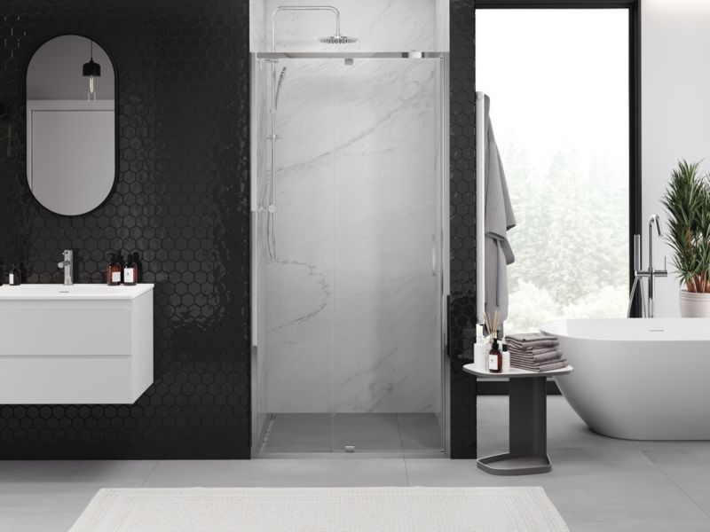Drzwi prysznicowe uchylne Mexen Exo chrom transparent 125 cm 1 szt.