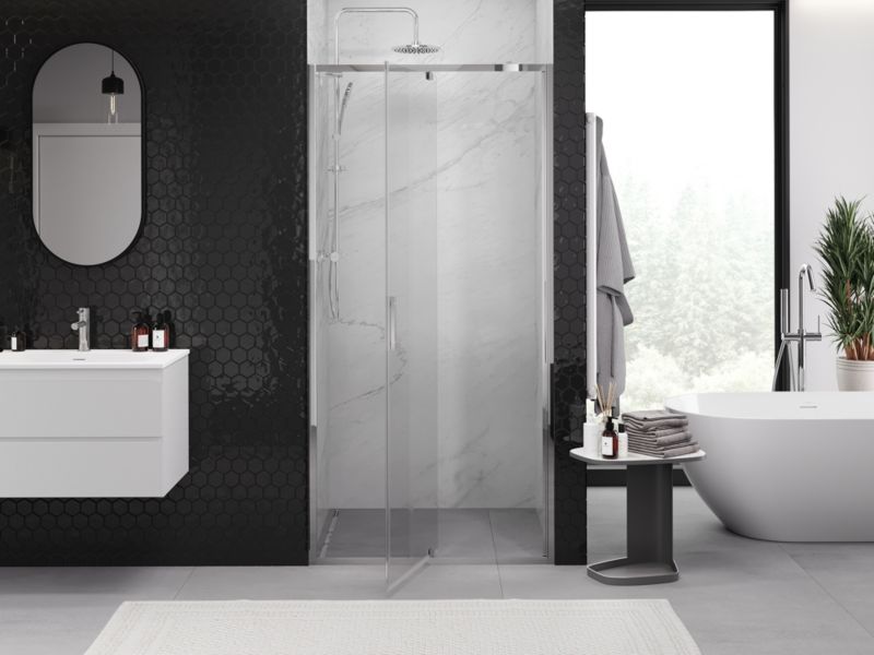 Drzwi prysznicowe uchylne Mexen Exo chrom transparent 125 cm 1 szt.