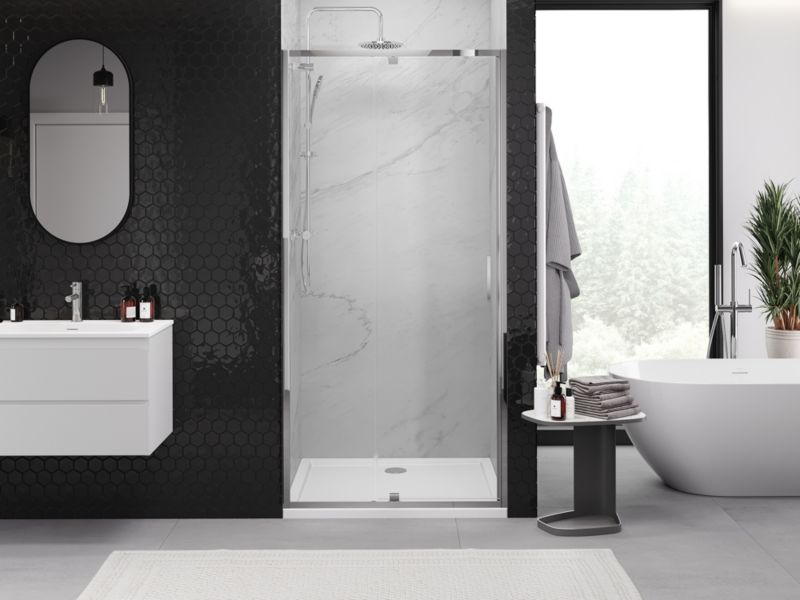 Drzwi prysznicowe uchylne Mexen Exo chrom transparent 125 cm 1 szt.
