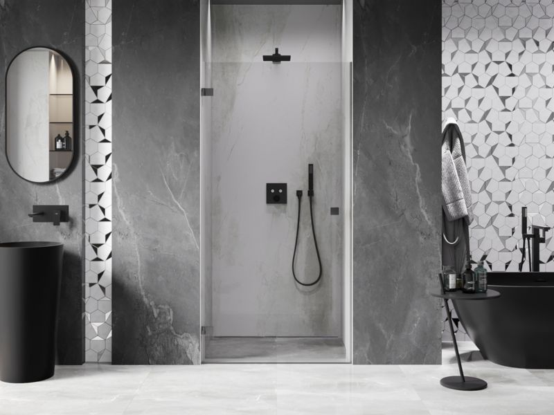 Drzwi prysznicowe uchylne Mexen Lunar-B gun metal 70x200 cm 1 szt.
