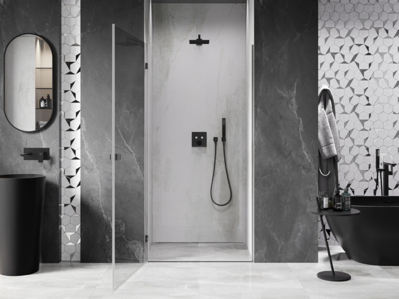 Drzwi prysznicowe uchylne Mexen Lunar-B gun metal 70x200 cm 1 szt.