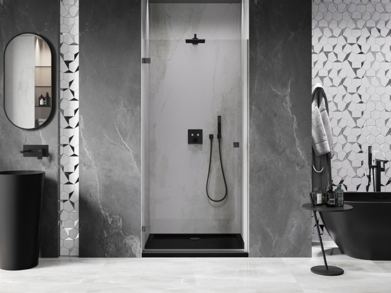 Drzwi prysznicowe uchylne Mexen Lunar-B gun metal 70x200 cm 1 szt.