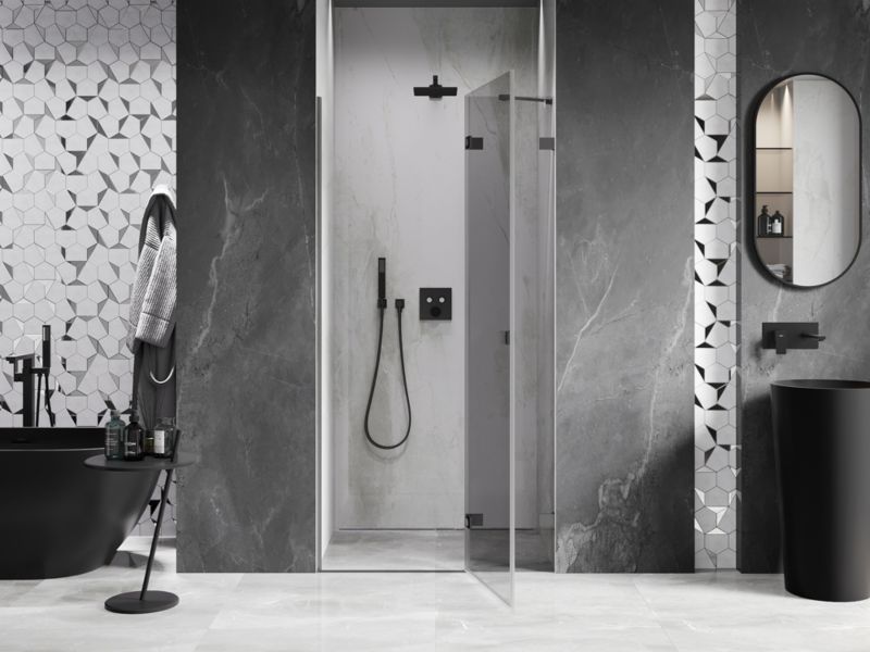 Drzwi prysznicowe uchylne Mexen Lunar gun metal 120 cm 1 szt.