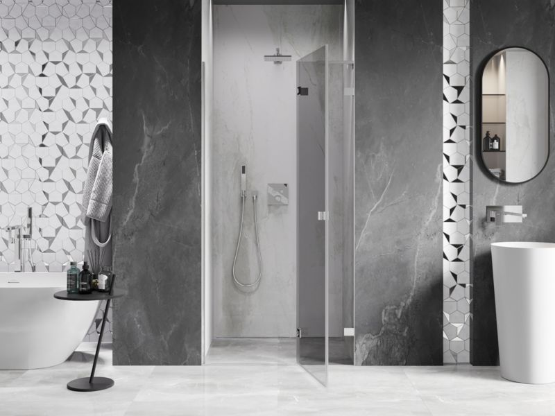 Drzwi prysznicowe uchylne Mexen Lunar L chrom transparent 70x200 cm 1 szt.