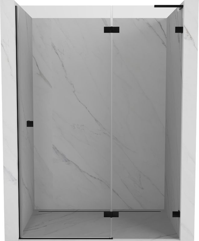 Drzwi prysznicowe uchylne Mexen Lunar L czarne 135x200 cm 1 szt.