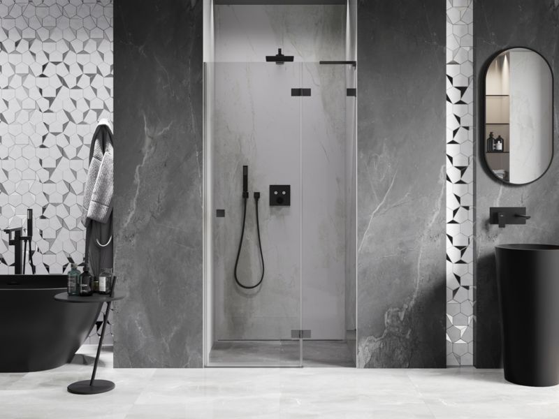 Drzwi prysznicowe uchylne Mexen Lunar L gun metal 70x200 cm 1 szt.